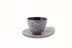 z_DRAGONFLY Fehér/galambszürke öntöttvas teáscsésze (100ml) alátéttel képe