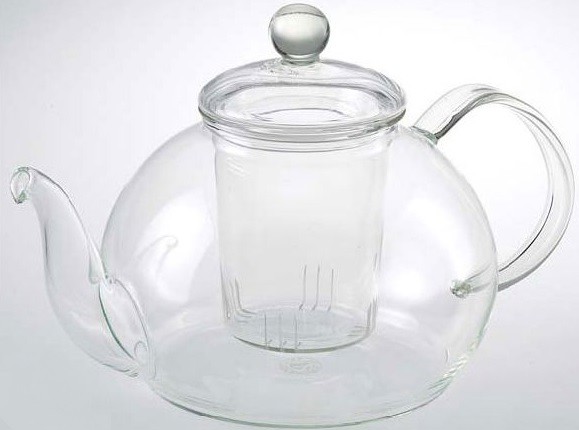 LU üveg teáskanna (1,2l), üveg szűrővel képe