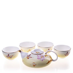Pillangós teás szett (teáskanna 4 db csészével) képe